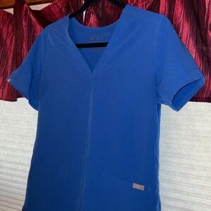 Figs Royal Blue Scrub Top